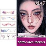 5PCS Glitter Tattoo Stickers – Temporary Face & Body Art for Parties Festivals and Events