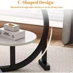 product_image_name-Generic-Double-layered round coffee table, C-shaped side table with storage shelf, easy-to-assemble casual small table.-6