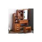 Brown dressing table with sliding mirror