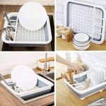 product_image_name-Generic-Dish Drainer Collapsible Dish Rack Drain Tray Colander-4