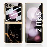 product_image_name-Marble-Z flip 5 Royal Gold Plated  Pattern Luxury Cover-1