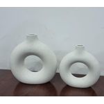 product_image_name-Generic-Porcelain Ceramic 2in1 Elegant Decor Donut Flower Vases-2