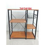 Multipurpose Kitchen/Office Cabinet Storage Rack – Wood & Metal Shelf Unit
