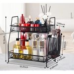 Large Mesh Countertop Organizer with Side Compartment – Multi-Purpose Storage Rack