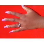 Silver Plated Double wedding ring engagement ring for women with free box