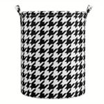 product_image_name-Generic-Houndstooth Foldable Laundry Hamper - Versatile Storage Basket For Clothes, Toys & Sundries, No-2