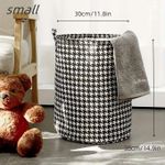 product_image_name-Generic-Houndstooth Foldable Laundry Hamper - Versatile Storage Basket For Clothes, Toys & Sundries, No-6
