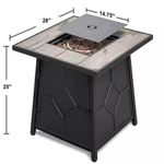 SunPower Propane Fire Pit Table, Iron, Ceramic, Black, 460x460x800 (LWH)mm