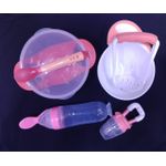 4 pack weaning set   masher , fruit pacifier,  feeding bowl  and  squeezer