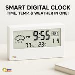 product_image_name-Generic-Modern Digital Alarm Clock with Temperature, Humidity & Weather Display - Smart LED Desk Clock for Home & Office – White-2