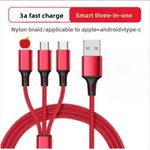 Micro charging cable Type-C iPhone 3 in 1 Nylon braided fast data cable