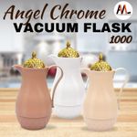 1.0 Litre Decorative Vacuum Flask with Chrome Lid for Hot & Cold Drinks