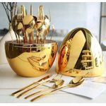 product_image_name-Generic-Eggshell 36pc Executive Cutlery Set 9 Dinner Knives, 9 Dinner Forks, 9 Table Spoons, 9 Tea Spoons, 1 Egg shaped case, gold -2
