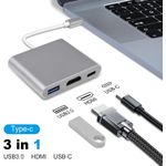 USB C to HDMI Multiport Adapter,3-in-1 Type-C Hub  to HDMI 4K Output/USB 3.0 Port/PD Quick Charging Port,Android Digital AV Adapter for MacBook Pro,MacBook Air,Projector,Monitor