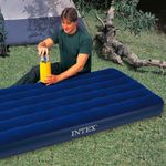 product_image_name-Intex-4x6 feet full size Durabeam Standard Classic Downy Inflatable Mattress, sleeping mat pad, waterproof Polyester, Navy Blue, portable-A Free Electric Pump-1