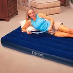 product_image_name-Intex-4x6 feet full size Durabeam Standard Classic Downy Inflatable Mattress, sleeping mat pad, waterproof Polyester, Navy Blue, portable-A Free Electric Pump-3
