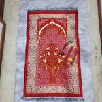 3-in-1 Portable Prayer Mat Set – Foldable Mswalah with Tasbih & Storage Cylinder– Red