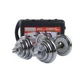 product_image_name-Generic-20 kgs Multifunctional Weight training/ Adjustable Chrome Dumbells set with a case-1