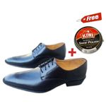 PHOELIX FASHIONS Men Black Elegant Ethiopian Leather Official Shoes + FREE POLISH