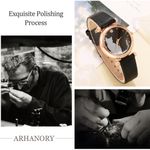 product_image_name-ARHANORY-Ladies Quartz Watch Bracelet Set Stylish Wristwatch Lady Cat Pattern Dial & 5pcs Bracelet-5