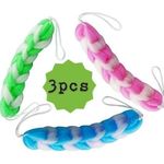 product_image_name-Generic-3 PCS Bath Cloth Back Body Scrubber , Shower Sponge With Handle -2