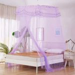 product_image_name-Generic-Quality Double Decker Square Top Mosquito Net Free Size - Purple-3
