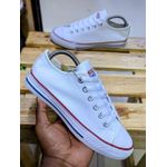 Converse LEATHER  RUBBER SHOES WHITE(red strip)