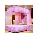 Two Stand Metallic Mosquito Net With Rails(4*6,5*6,6*6) PINK