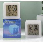 product_image_name-Generic-LED digital alarm clock in a mini cube shape, with colored lights, multi-functional alarm clock featuring calendar and temperature display-7
