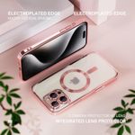 product_image_name-Generic-Electroplated Clear MagSafe Case with Camera Lens Protector for iPhone 16 Pro Max - Rose Gold-2