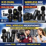 product_image_name-Generic-K35 Wireless Dual Microphone System – 3.5mm Plug, Clear Audio, Portable for Camera & Smartphone Recording-1