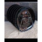 6PC 10.5" Black Ceramic Dinner Plates – Elegant Tableware Set