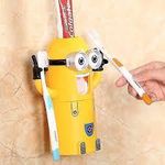 product_image_name-Generic-Minions Automatic Toothpaste Dispenser, 2-in-1 Cartoon Toothbrush Holder, Kids' Wall-Mounted Toothpaste Squeezer -6