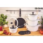 EDENBERG 12pc Cookware Set(White)