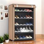 product_image_name-Lindy-Single Row 5 Layer Shoe Wardrobe - Brown-1