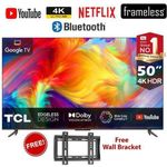 product_image_name-TCL- 50" Inch 4K BLUETOOTH ENABLED,4K ULTRA HD GOOGLE TV,FRAMELESS,NETFLIX+WALL BRACKET-1