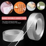 product_image_name-Generic-Buy now 3 Metre Nano Gel Tape Double Sided Nano Adhesive Silicone Grip Tape For Phone, Electronics, Car, Walls Washable Reusable Strong Sticky Strips Nano Tape Transparent Heat Resistant Multi-Functional Removable (Transparent)-5