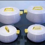 product_image_name-Generic-Smart Hot Pot 4 in 1 Elegant White & Gold Cookware Set-1