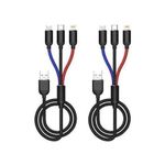 Ldnio Universal 3-in-1 Fast Charging USB Cable For Type-C, Micro USB & Lightning Devices – Convenient, Durable, And Versatile Charging Solution For All Your Devices