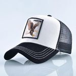 product_image_name-Fashion-Cotton Embroidered Animal Baseball Cap(White Eagle)-1
