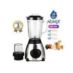 Nunix Powerful 2 In 1 Blender With Grinding Machine and Glass Jug - 1.5 Ltrs - 500W- Glass-