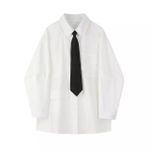 product_image_name-Fashion-White LongSleeved Shirt & Black Tie  The Ultimate Power Pair-4