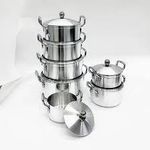 product_image_name-Generic-14-Piece Heavy-Duty Silver Household Cooking Pot Set With Lids & Serving Utensils-1
