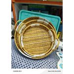 Woven Rattan Serving Trays, Round Decorative Trays, Food Serving Platter Set