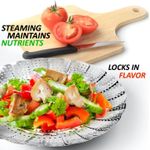 product_image_name-Generic-Stainless Steel Foldable/Folding Vegetable Food Steamer Basket-2