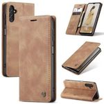 product_image_name-Caseme-Brown Soft Leather Wallet Flip Cover Case for Samsung Galaxy A04e-1