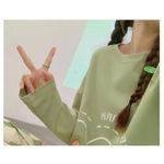 product_image_name-Fashion-Sage Fairy Green & White Checkered Pajamas & Lounge Set/ Long Sleeved Top & Full length Pants -5