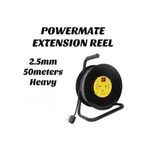 Powermate Heavy duty 50M,2.5mm extension Cable Reel Lead with Winding Handle, Sockets & Overheat protection-100% copper