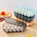 product_image_name-Generic-Egg Storage Box Egg Holder for Refrigerator Transparent Single Layer with Lid Stackable Plastic Egg Container Organizer for 16 Eggs Kitchen Fridge Storage Solution-2