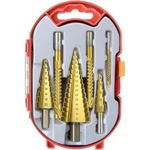 product_image_name-Generic-Heavy Duty 6pcs High Speed Steel Step Drill Bits, Twist Drill Bits Titanium Coated -2